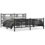 Vidaxl bedframe met hoofd- en voeteneinde metaal zwart 183x213 cm