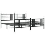 Vidaxl bedframe met hoofd- en voeteneinde metaal zwart 183x213 cm