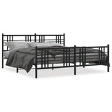 Vidaxl bedframe met hoofd- en voeteneinde metaal zwart 193x203 cm