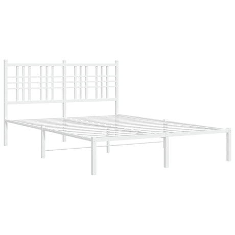 Vidaxl bedframe met hoofdbord metaal wit 120x190 cm