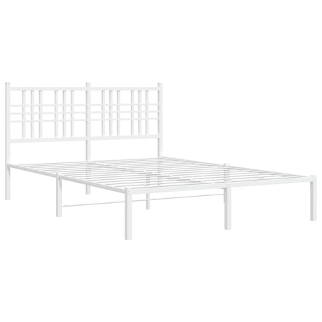 Vidaxl bedframe met hoofdbord metaal wit 140x200 cm