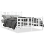 Vidaxl bedframe met hoofd- en voeteneinde metaal wit 120x200 cm