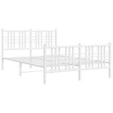 Vidaxl bedframe met hoofd- en voeteneinde metaal wit 120x200 cm