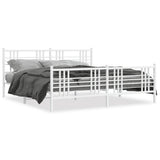 Vidaxl bedframe met hoofd- en voeteneinde metaal wit 183x213 cm