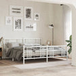 Vidaxl bedframe met hoofd- en voeteneinde metaal wit 193x203 cm