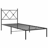 Vidaxl bedframe met hoofdbord metaal zwart 80x200 cm