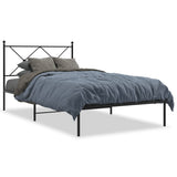 Vidaxl bedframe met hoofdbord metaal zwart 100x200 cm