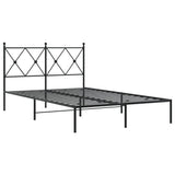 Vidaxl bedframe met hoofdbord metaal zwart 120x190 cm