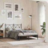 Vidaxl bedframe met hoofdbord metaal zwart 120x190 cm