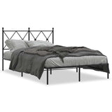 Vidaxl bedframe met hoofdbord metaal zwart 120x200 cm