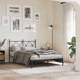 Vidaxl bedframe met hoofdbord metaal zwart 120x200 cm