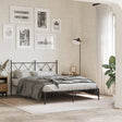 Vidaxl bedframe met hoofdbord metaal zwart 135x190 cm