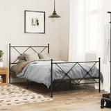 Vidaxl bedframe met hoofd- en voeteneinde metaal zwart 100x190 cm