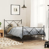 Vidaxl bedframe met hoofd- en voeteneinde metaal zwart 100x200 cm