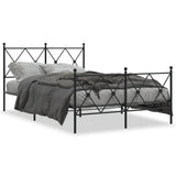 Vidaxl bedframe met hoofd- en voeteneinde metaal zwart 120x200 cm
