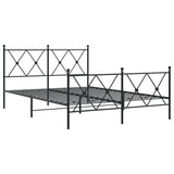 Vidaxl bedframe met hoofd- en voeteneinde metaal zwart 140x190 cm