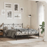 Vidaxl bedframe met hoofd- en voeteneinde metaal zwart 150x200 cm