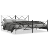 Vidaxl bedframe met hoofd- en voeteneinde metaal zwart 193x203 cm