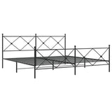 Vidaxl bedframe met hoofd- en voeteneinde metaal zwart 193x203 cm