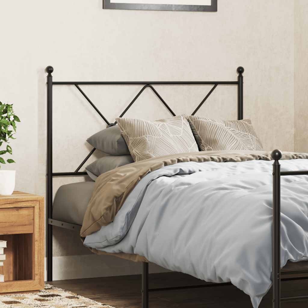 Vidaxl vervangend hoofdbord 90 cm metaal zwart