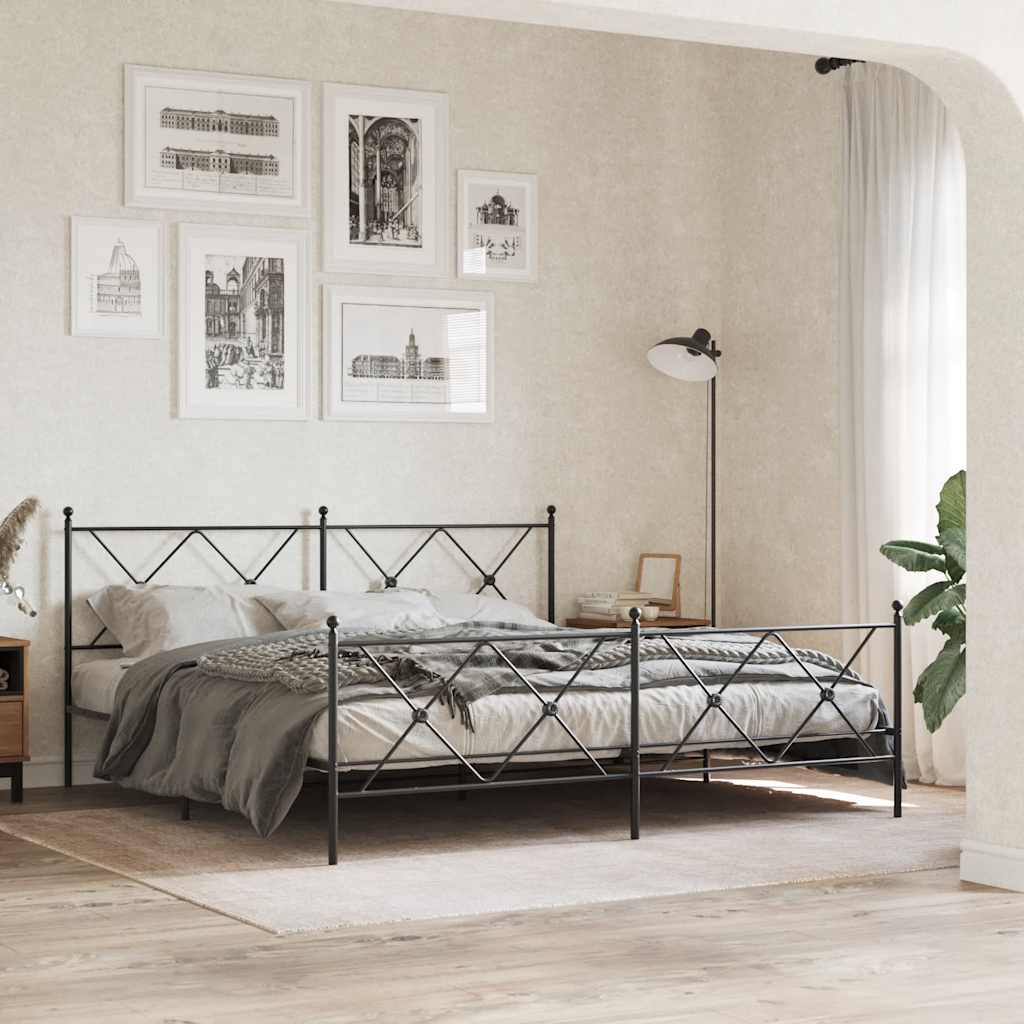 Vidaxl vervangend hoofdbord 180 cm metaal zwart