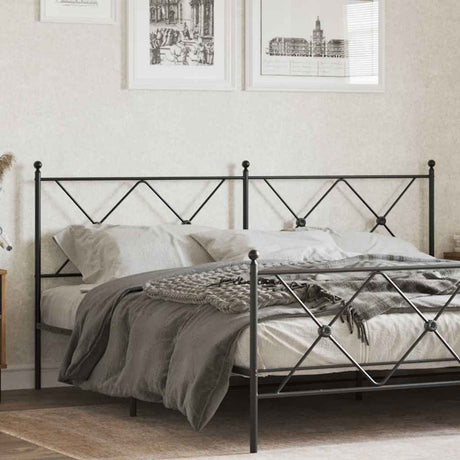 Vidaxl vervangend hoofdbord 180 cm metaal zwart