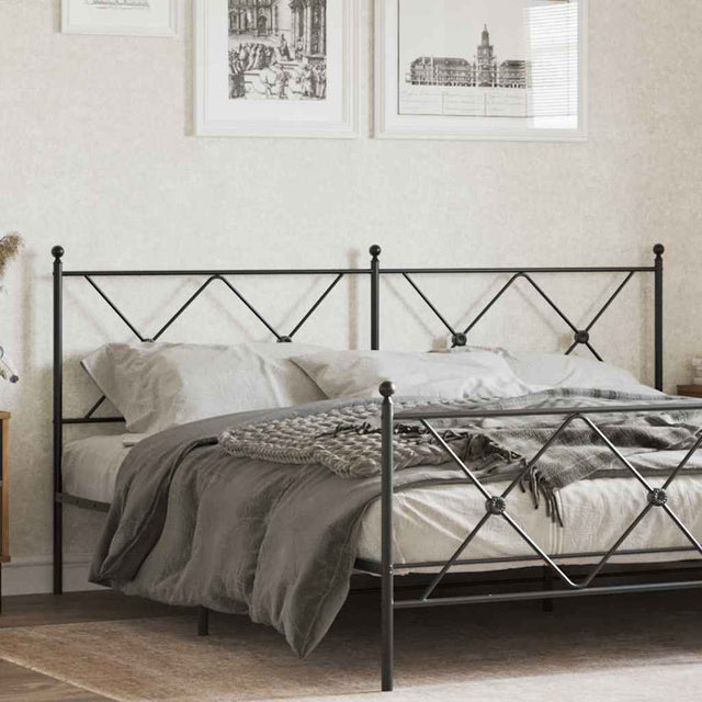 Vidaxl vervangend hoofdbord 180 cm metaal zwart