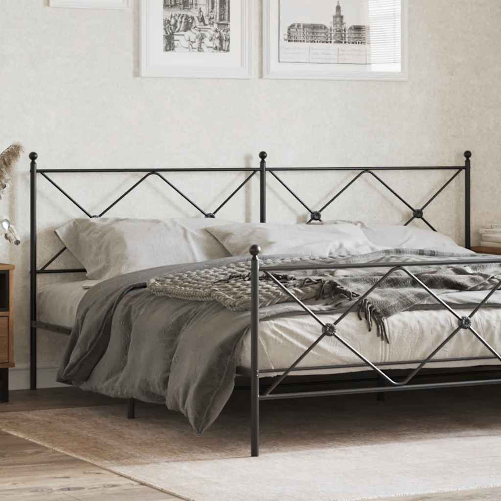 Vidaxl vervangend hoofdbord 193 cm metaal zwart