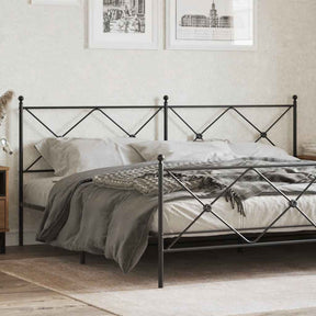 Vidaxl vervangend hoofdbord 193 cm metaal zwart