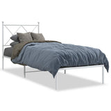 Vidaxl bedframe met hoofdbord metaal wit 80x200 cm