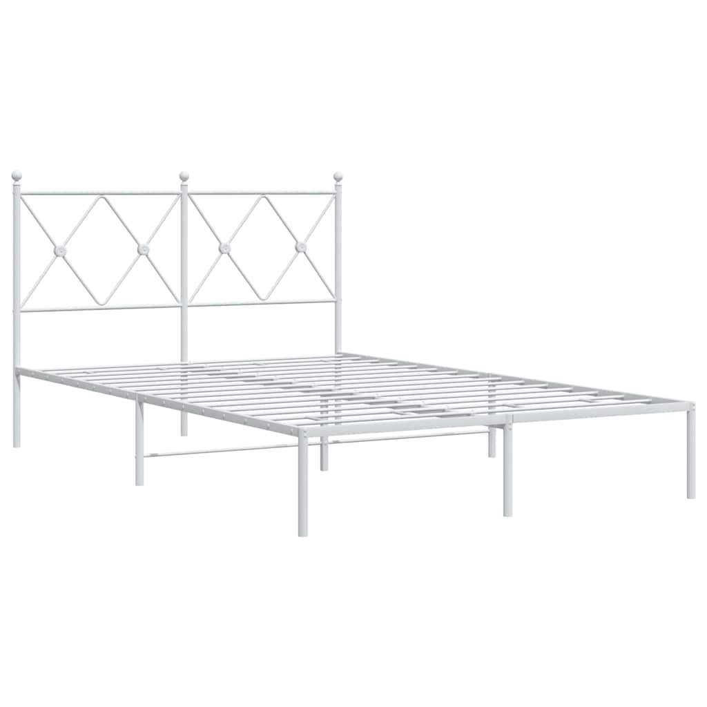 Vidaxl bedframe met hoofdbord metaal wit 120x200 cm