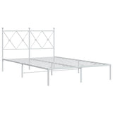 Vidaxl bedframe met hoofdbord metaal wit 120x200 cm