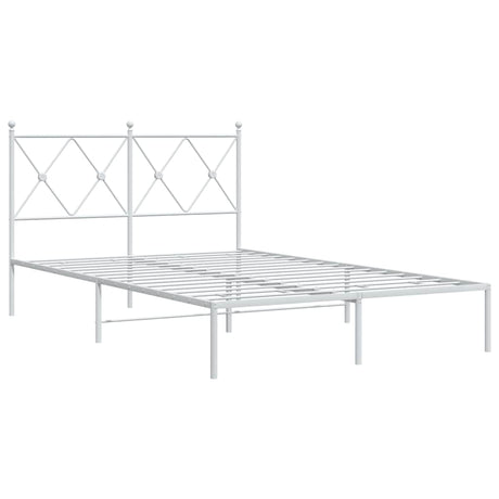 Vidaxl bedframe met hoofdbord metaal wit 120x200 cm