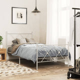 Vidaxl bedframe met hoofd- en voeteneinde metaal wit 90x200 cm