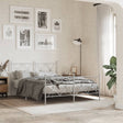 Vidaxl bedframe met hoofd- en voeteneinde metaal wit 140x200 cm