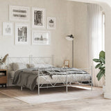 Vidaxl bedframe met hoofd- en voeteneinde metaal wit 150x200 cm