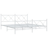 Vidaxl bedframe met hoofd- en voeteneinde metaal wit 183x213 cm