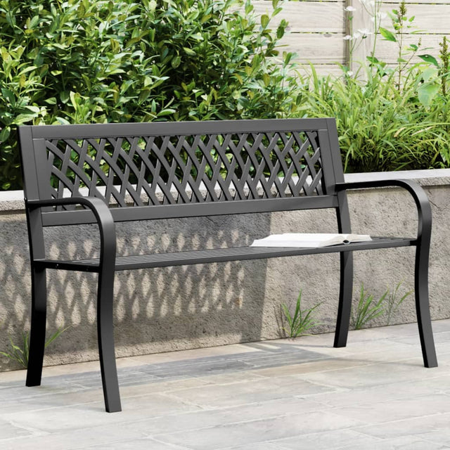 Vidaxl tuinbank 120 cm staal zwart