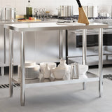 Vidaxl Kitchenwork Tabla 110x55x85 cm de acero inoxidable