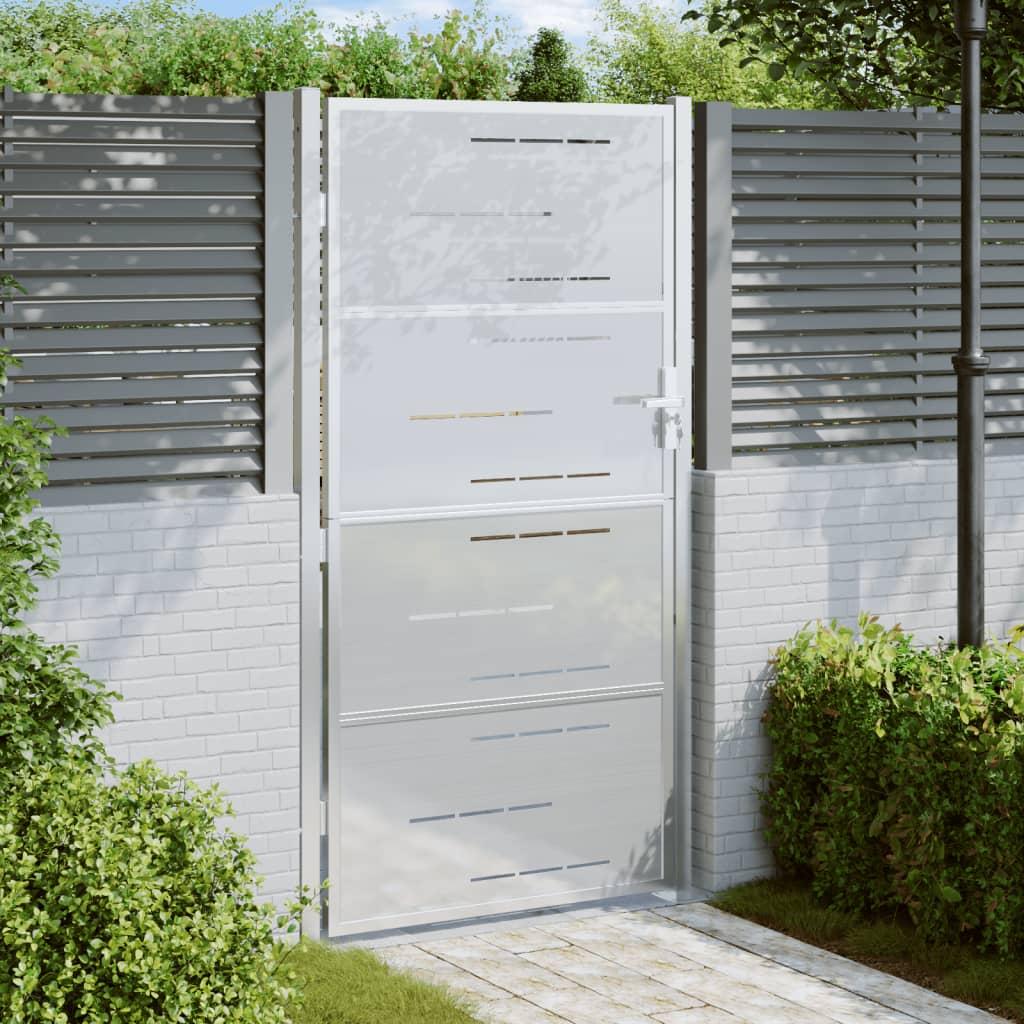 Vidaxl Garden Gate 100x200 cm de acero inoxidable