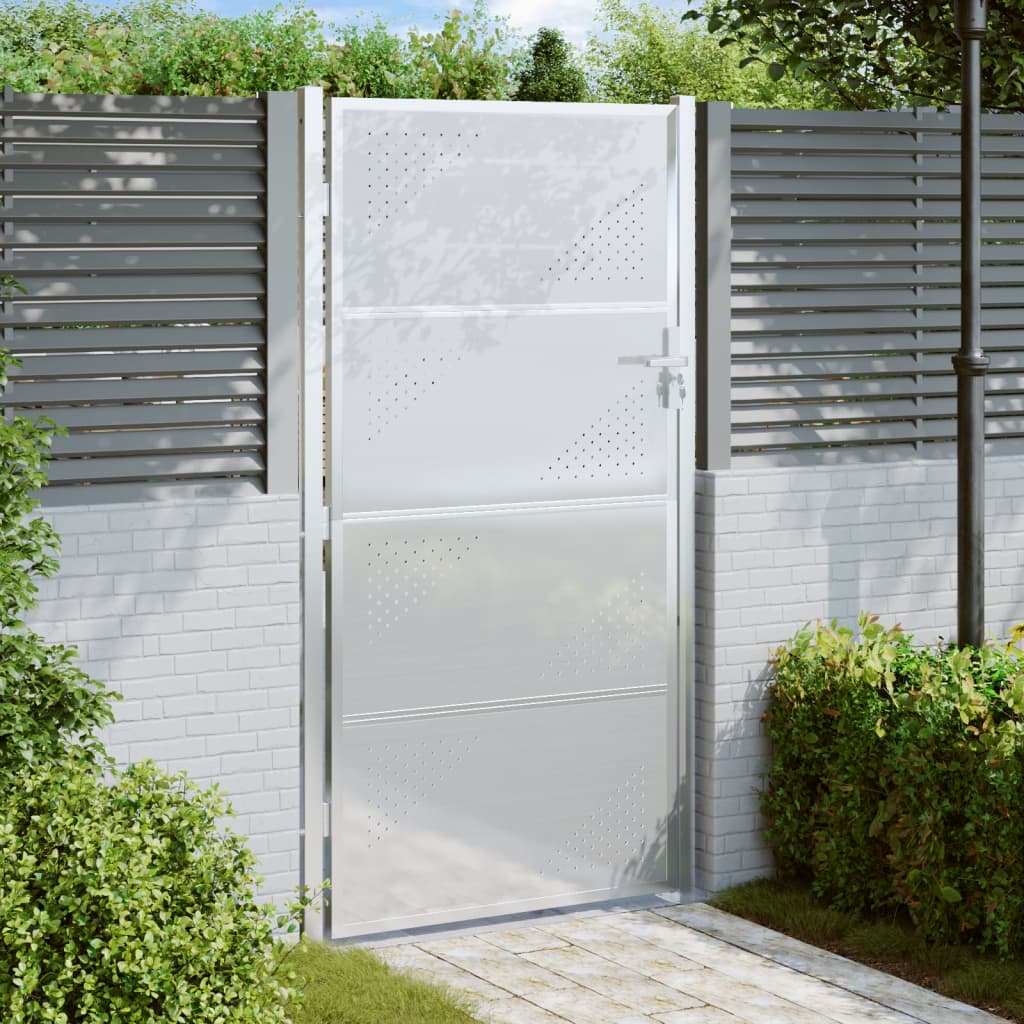 Vidaxl Garden Gate 100x200 cm rustfritt stål