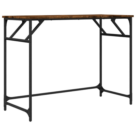 Vidaxl bureau 100x45x76 cm hout en gepoedercoat staal gerookt eiken