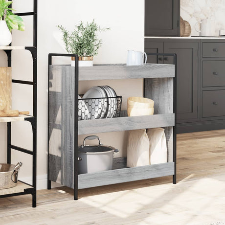 Vidaxl keukentrolley 70x30x82 cm bewerkt hout grijs sonoma eikenkleur