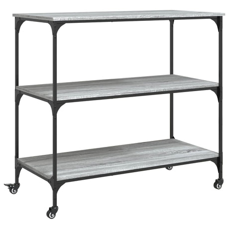 Vidaxl keukentrolley 102x50x95 cm bewerkt hout grijs sonoma eiken