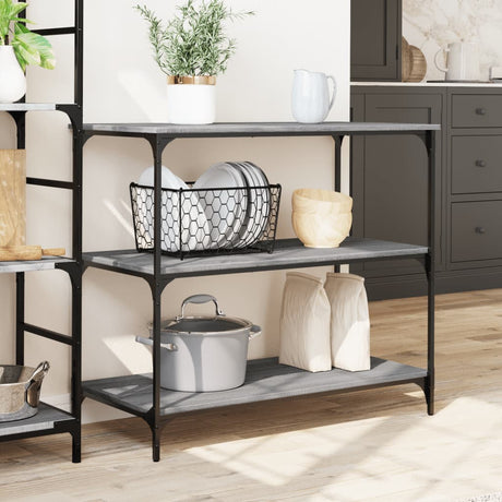 Vidaxl keukentrolley 102x50x95 cm bewerkt hout grijs sonoma eiken