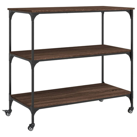 Vidaxl keukentrolley 102x50x95 cm bewerkt hout bruin eikenkleurig