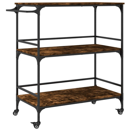Vidaxl keukentrolley 100,5x50x105 cm bewerkt hout gerookt eikenkleurig