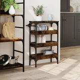 Vidaxl keukentrolley 53x20x76 cm bewerkt hout gerookt eikenkleurig