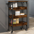 Vidaxl keukentrolley 53x20x76 cm bewerkt hout gerookt eikenkleurig