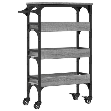 Vidaxl keukentrolley 53x20x76 cm bewerkt hout grijs sonoma eiken